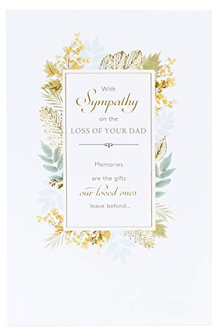 UK Greetings Tarjeta de condolencias para papá, tarjeta de condolencia, tarjeta de duelo, color blanco