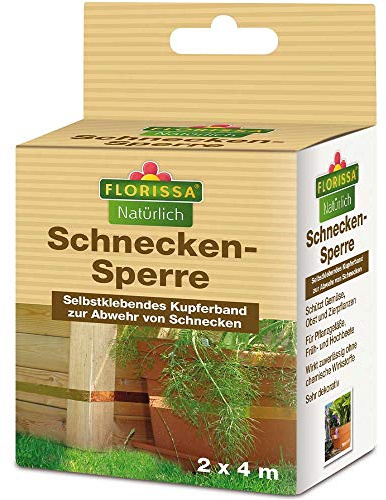 Florissa Natürlich Bio Schnecken-Sperre | Kupferband zur Abwehr von Nacktschnecken
