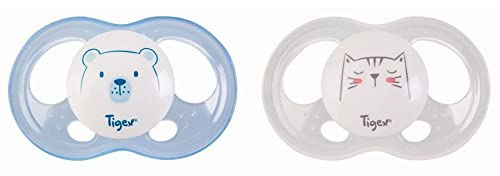 Soft Mini Schnuller 18-36 Monate 2er Set Bär & Katze inkl. Tigex