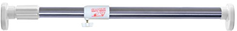Hershii Kleiderstange für Kleiderschrank Fenster-Duschvorhang-Spannstange ohne Bohren,Rostfreier Stahl Teleskopstange,Ausziehbar Schrankstange Rohrdurchmesser 25,4/22,2 mm 40-60cm,Elfenbein