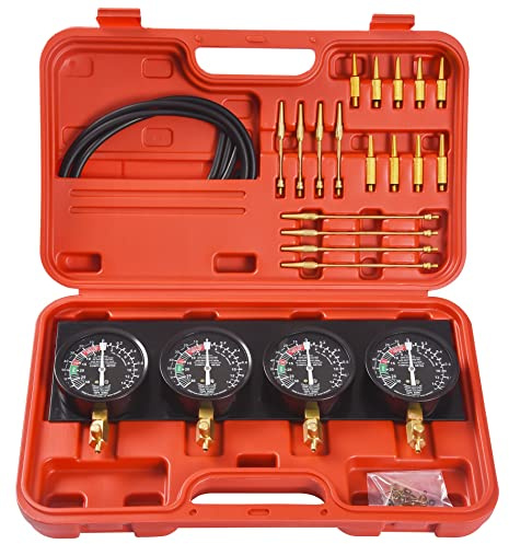 DHA Kraftstoff Vakuum Vergaser Synchrontestgerät Synchrontester Vakuumprüfer 4 Zylinder Motorrad, Synchronuhren Synchronisieren Gerät Vergasersynchronisation Tester Werkzeug Set KFZ