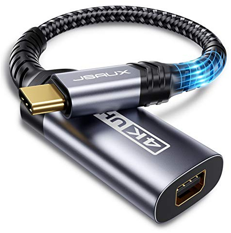JSAUX USB C to Mini DisplayPort Adapter 4K@60Hz, Type C Cable, for USB C Source Devices with DP Alt Mode to Mini DisplayPort Displays, Not for Thunderbolt or Thunderbolt 2 Display