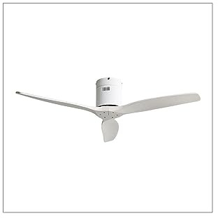 TODOLAMPARA - Ventilador de techo motor DC modelo AGUILON Blanco, 3 aspas, 5 velocidades, control remoto, temporizador, silencioso y bajo consumo, modo invierno-verano, tamaño grande