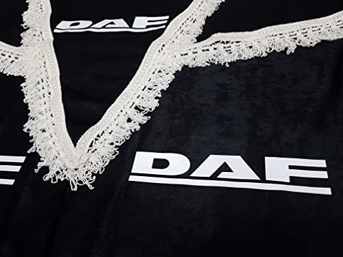 Sertplas Rideaux décoratifs pour camion avec franges Logo DAF Noir