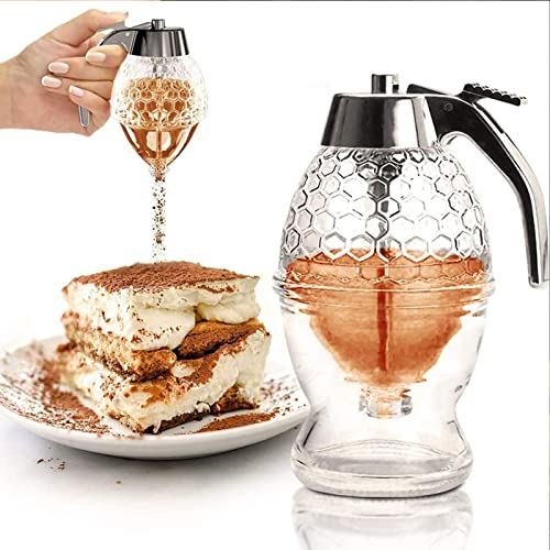 Honigspender, Sirup Spender, Ölspender Quetschflasche, 1 Stück Tragbar Acryl Honig Jar Container Honig，Mehrzweck Küchengewürzflasche Staubdichte Essigölflasche Zum Kochen