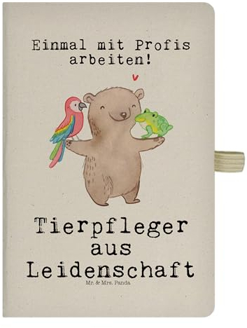 Mr. & Mrs. Panda DIN A4 Baumwoll Notizbuch Tierpfleger Leidenschaft - Geschenk, Eintragebuch, Journal, Notizen, Tagebuch, Rente, Adressbuch,