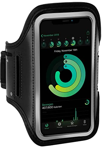 ONEFLOW Workout Case für Sony Xperia 10 IV Sportarmband zum Joggen mit Touch Fenster, Handy Armband für Sport und Outdoor, Handyhalterung für den Arm, Lauftasche Jogging, Schwarz