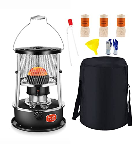 Portable Kerosene Heater Stove 4.5l, Camping Petroleum Stove Without Electricity, Indoor Outdoor Kerosene Stove Burner, Paraffin Heater, Black/ Green Oil Heater, 360° Surround Heating,Green-4.5L