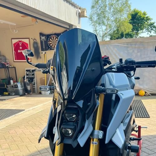 Motorrad Windschild Windabweiser Mit Halterung Kompatibel mit GSX-S 1000 GSX-S1000 GSX-S 950 GSX-S950 2021 2022 2023 2024, Windschutzscheibe Windschutz Double Bubble Wind Luftabweiser, Schwarz