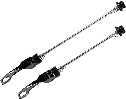 A ABSOPRO 1 Paar Fahrrad Schnellspannachsen Spieße Hebel 145mm 185mm Schwarz