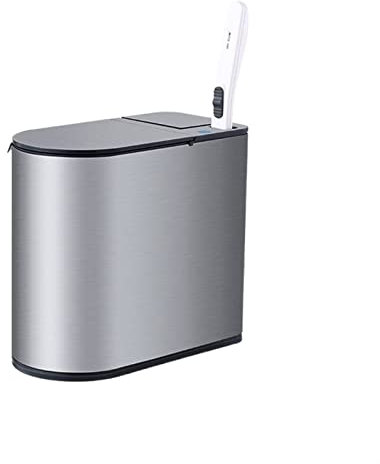 Poubelle Cuisine Les poubelles à induction intelligente peuvent les toilettes de toilettes ménagers automatiques avec couvercle de panier en papier étroit poubelle sandwich peuvent Poubelle / Poubelle