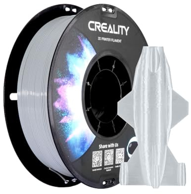 Creality CR-PETG 3D-Druckfilament 1,75 mm, Ausgezeichnete Zähigkeit, Hohe Präzision, Geruchlos, Ungiftig, Feuchtigkeitsbeständig, 1 kg (2,2 lbs), Glänzendes PETG-Filament für 3D-Drucker (Grau)