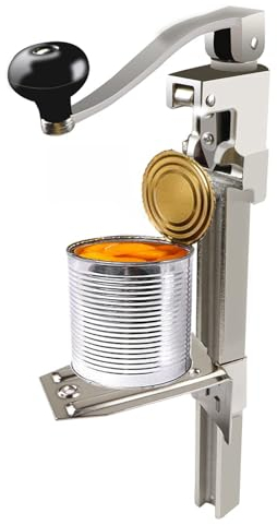 Apriscatole commerciale resistente con base, apriscatole manuale da tavolo per lattine grandi fino a 11,8 cm di altezza, altezza regolabile, apriscatole industriale, per ristoranti, hotel e bar di