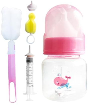 Pet Nursing Bottle With Silicone Nipple - Milk Feeding Kit for Puppies, Kittens and Small Animals