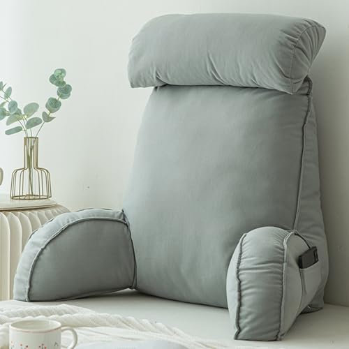 HAOYUES Lesekissen Für Bett und Sofa Lesekissen für Bett und Sofa mit Armlehnen und Abnehmbarer Nackenrolle Bücherkissen Lendenkissen Kissengeschenke für Lesen Arbeiten Spielen