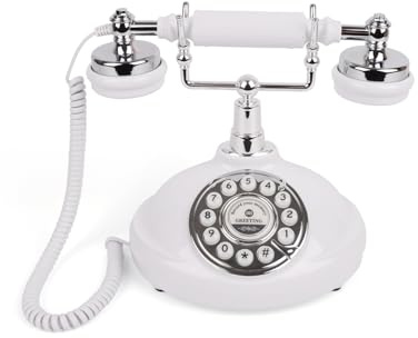 FESTRING Audio Wedding Guest Book, Customized Recordable Guest Book Phone, Alternative Vintage Audio Guestbook for Wedding, Baby Shower, Bridal Shower, Birthday Party, Graduation & Event (White)