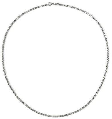KnSam Männer Halsketten, Edelstahl Freundschaftskette Erbskette Form, Silber Erbskette, 55CM