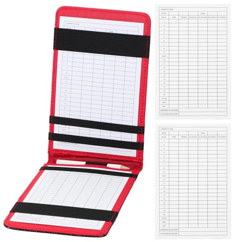 PATIKIL Golf-Scorekarten-Halter, Leder, Yardage Book Cover, Golf Scorekartenbuch mit Bleistiftschlaufe für Golfschläger