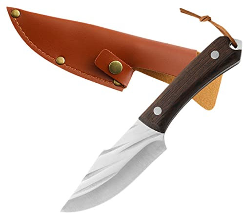 HOLIDYOYO Cuchillo Inoxidable Portátil Para Corte De Carne Con Alta Dureza y Resistencia Al Desgaste Para Cocina y Uso Outdoor Incluye Funda Protectora