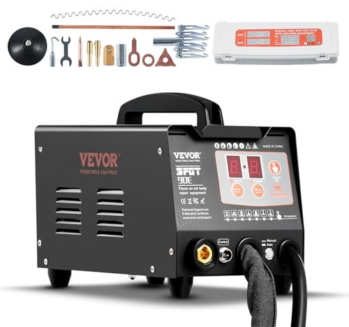 VEVOR Soldador por Puntos y Extractor de Abolladuras 3 kW Kit de Reparación de Abolladuras con Soldador de Pernos con 2 Pistolas de Soldadura 7 Modos Máquina de Reparación de Abolladuras para Autos