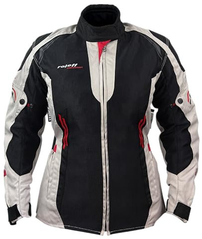 Roleff Damen Motorradjacke RO1812D – Schwarz/Beige - XS-5XL – Luftdurchlässig, Atmungsaktiv, Sommer Meshjacke