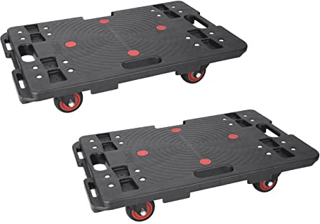 CCKUYT 2 Piezas, Carrito de mudanzas con 4 Ruedas, Carrito de Centro Comercial Resistente con Capacidad de 400 Libras, electrodoméstico para Equipaje, Viajes, Saltos, Uso de Oficina