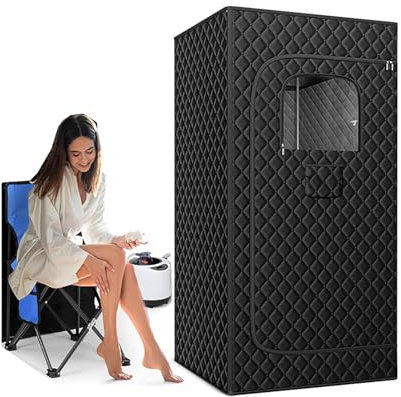 Sauna vapeur portable – Spa personnel pour la maison, 1000 W, capacité de 2,6 litres, chaise pliable, télécommande, idéal pour la relaxation