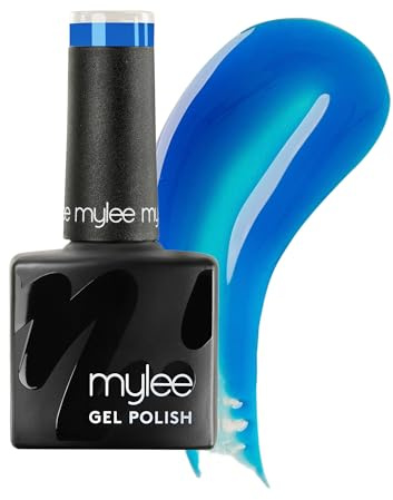 Mylee Gel Nail Polish 8ml [Blue Lagoon] - UV/LED Soak-Off Nail Art Manicure Pedicure for Professional, Salon & Home Use [Neon Range] - Long Lasting & Easy to Apply