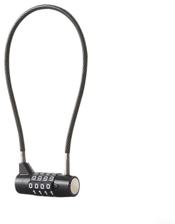 Yuanpgky Candado de combinación de cable de aleación de zinc con alambre de acero de 5 mm, código de 4 dígitos y números grandes para puerta de jardín, taquilla de gimnasio, armario, caja de