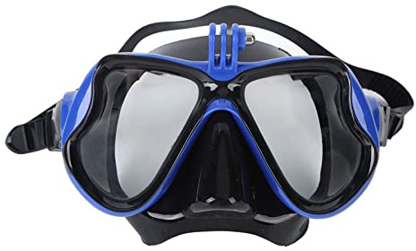Yctze Lunettes de Natation et de Plongée en Apnée Imperméables HD avec Lentille de Plongée Antibuée et Couvre-nez pour Hommes et Femmes - Lunettes de à Vue Large Confortables (BLUE)