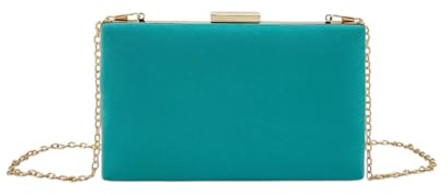 MODELISA Bolso de Mano Elegante, Cartera con Cadena de Hombro, Clutch de Noche Boda Noche Evento Ceremonia para Mujer (Turquesa)