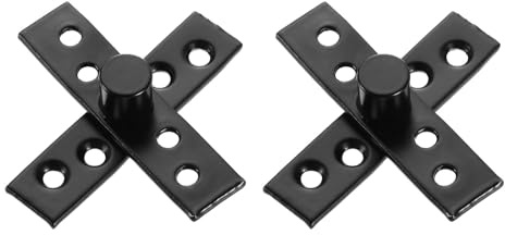 QUARKZMAN 2 Piezas De Bisagras Giratorias De 360 Grados 75 X 18mm Negro | Eje Central De Acero Inoxidable, Bisagra Oculta, Para Puertas De Gabinete De Cocina