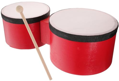 NOLITOY Set di Tamburi Bongo per Ragazzo Ragazza, Strumento a Percussione Educativo, Piccolo Bongo Gioco da 5 e 6 Pollici, Superficie Liscia e Design Sicuro per Apprendimento Musicale