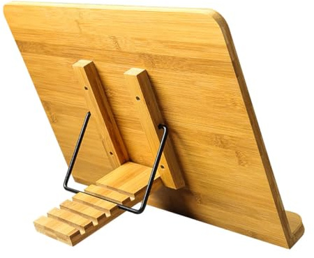 GLEAVI Leggio da Tavolo Regolabile in Legno di Nanmu, Supporto per Libri e Spartiti Musicali Multifunzionale, Mensola Compatta per Lettura e Studio, Accessorio per Scrivania Ufficio