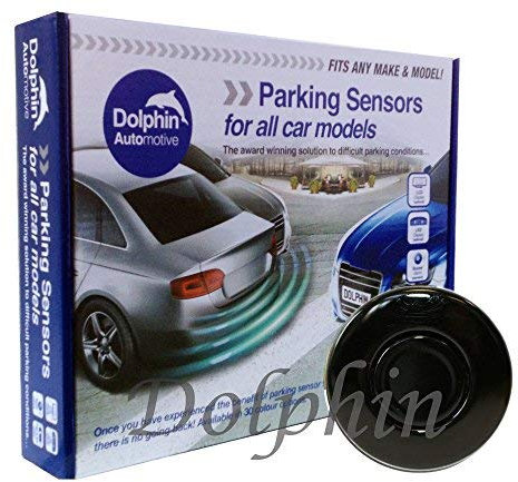 Dolphin Automotive DPS400 Reverse Parking Sensors Auto Express Award Winning 4 Ultrasonic Radar Sensors Kit Audio Alert System Matt & Gloss Black +30 More Colours (Gloss Black)