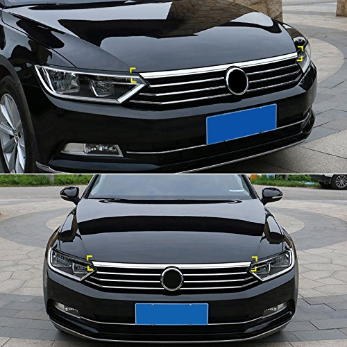 für Passat B8 Limousine/Variant 2015-2019 Chrom Vordere Kühlergrill Zierleiste Verchromt Edelstahl 1 Stück (mit 3M Klebeband installieren)