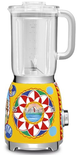 Smeg, Frullatore da Tavolo BLF01DGEU 1,5 L, 4 Livelli di Velocità, 3 Funzioni Smoothie, Pulse e Tritaghiaccio, Blocco Motore e Tappo Dosatore, Base Antiscivolo, Avvolgicavo Integrato, 800W, D&G