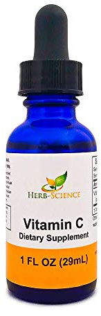 Herb-Science Liquid Vitamin C – Cold-Pressed, High-Absorption Ascorbic Acid, Vegan, Alcohol-Free, Sublingual Vitamin C Drops, No Artificial Flavors, Blue Cobalt Glass Bottle for Maximum Freshness