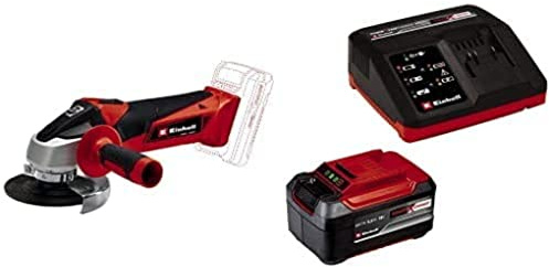 Einhell Meuleuse d'angle sans fil TC-AG 18/115 Li- Solo - Power X-Change (18V, Régime:8500 trs/min, Diamètre des disques:115 m, Profondeur de coupe:28 mm) avec chargeur et batterie 5,2Ah