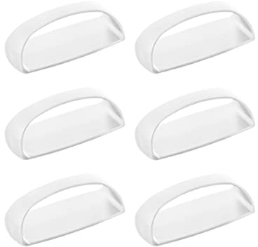 CcHhyyt 6 Stück Selbstklebende Griff Für Schubladenschrank Schrank Kühlschranktür Glas Schrankknöpfe Möbelgriffe Schiebetürgriff Tragbare Mobilität Griff knopf mit Selbstklebeband (Weiß)