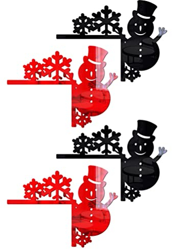 Veemoon Urlaub Wandaufkleber 4pcs Weihnachts Schneemannschalter Aufkleber Acryl Lichtschalter Wandaufkleber Weihnachtsdekorationen Abziehbilder
