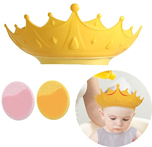 BSITSSS Duschhaube Kinder mit 2 Shampoo-Bürste, Verstellbarer Haare Waschen Kinderschutz Schutz Haarewaschen Kinder Haare Waschen Schutz Baby Duschhaube Baby Shower, Entspanntes Haare Waschen