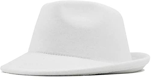 Damen Herren Wintermütze Hut Weißer Filzhut für Damen und Herren Cowboymütze Jazz Trendhut Herbst und Winter Warmer und eleganter Hut