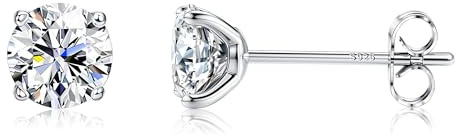 MILACOLATO CZ Boucles d'Oreilles Argent 925 Pour Femme Homme, Longues Boucles d'Oreilles Clou Arc-En-Ciel Avec Zirconium Aurora, Argent/Or/Or Rose Cuff CZ Sleeper Oreille Piercing Hypoallergénique 5mm