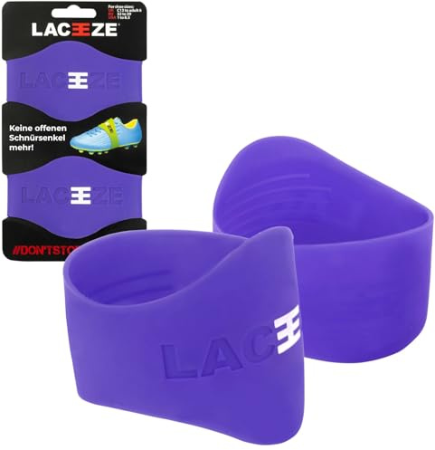 LACEEZE – As Seen on Dragons' Den – Ribbed Technology – Secure Laces, Prevents Unraveling, Fits Shoe Size UK 6.5+, Ideal for Sports Shoes, Football, Rugby, Hockey