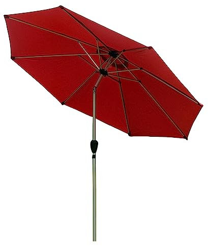 2.7m Sombrilla de Jardín, Parasol de Mercado con Botón de Inclinación y Manivela, Sombrilla de Mesa Poliéster para Jardín/Cubierta/Patio, Sin Base (Color : Rouge)