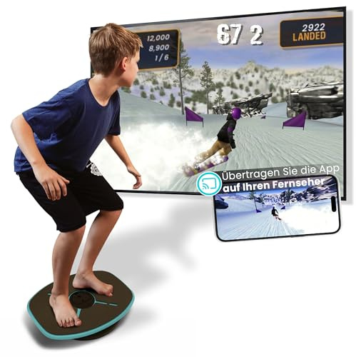 GoBalance Play & Sport – Interaktives Premium-Balance-Board aus Holz mit intelligentem Bluetooth-Sensor & kostenloser App. 12 lustige Spiele, Core-Sports-Training und Ganzkörper-Workouts.