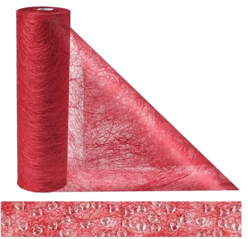 Anstore Tischläufer Rot, 23 cm x 30 m Wiederverwendbaren Tischdeko | Enthält 150 herzförmige Diamanten, perfekt für Geburtstage, Partys, Hochzeitsdekorationen und viele weitere Anlässe