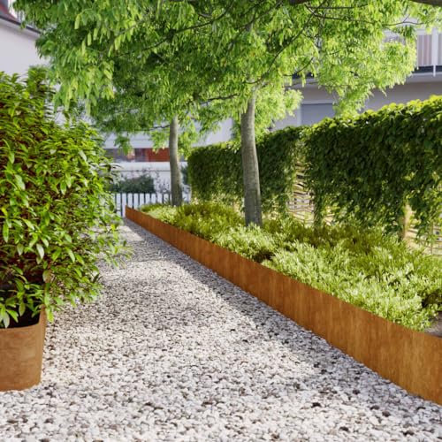 Tidyard Bordures de Pelouse en Acier Corten - Délimitez et Décorez Votre Espace Extérieur avec Style