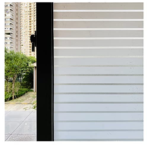 Fensterfolie,Fensterfolie Blickdicht Matte Streifenfenster Film fleckig Glas dekorative UV-Fenster-Aufkleber Privatsphäre Frosted Selbstklebende Film-Fenster-Aufkleber für Glas(60 x 200 cm)